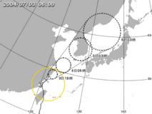 台風予想進路図：気象庁（日本）