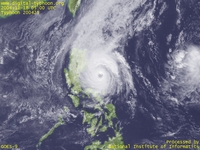 Typhoon Wallpaper Image : Typhoon 200425 (MUIFA) : Typhoon MUIFA with its eye getting visible (0500 UTC)