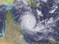 台風壁紙画像：2005年サイクロンINGRID：オーストラリア北部に接近するサイクロンINGRID（2005年03月08日00時UTC）