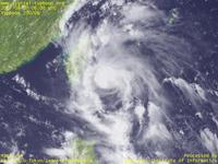 台風壁紙画像：2007年台風6号（パブーク｜PABUK）：渦巻というよりも雲塊のような台風200706号（15時JST）