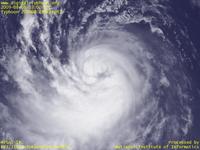 台風壁紙画像：2009年台風8号（モーラコット｜MORAKOT）：中心付近に雲がまとまりつつある台風200908号（12時JST）