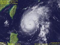 Typhoon Wallpaper Image : Typhoon 201214 (TEMBIN) : Typhoon TEMBIN keeping its very strong intensity in south of Sakishima Islands (03 UTC)