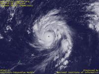 Typhoon Wallpaper Image : Typhoon 201327 (FRANCISCO) : 眼もくっきりと見え始めて大物の風格も漂う台風201327号（11時JST）