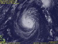 Typhoon Wallpaper Image : Typhoon 201327 (FRANCISCO) : 勢力はやや衰えたものの構造はまだしっかりと保っている台風201327号（12時JST）
