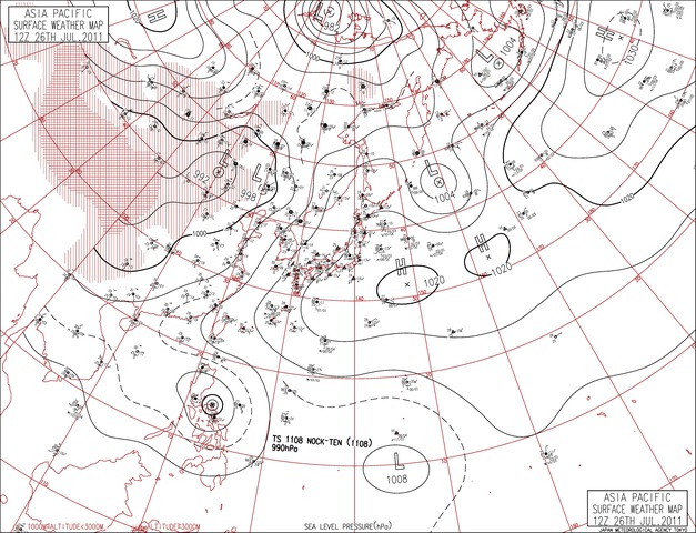 デジタル台風：100年天気図データベース - 過去の天気図アーカイブと 