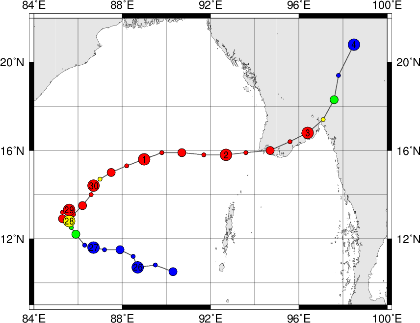 Tracking Chart of Cyclone NARGIS