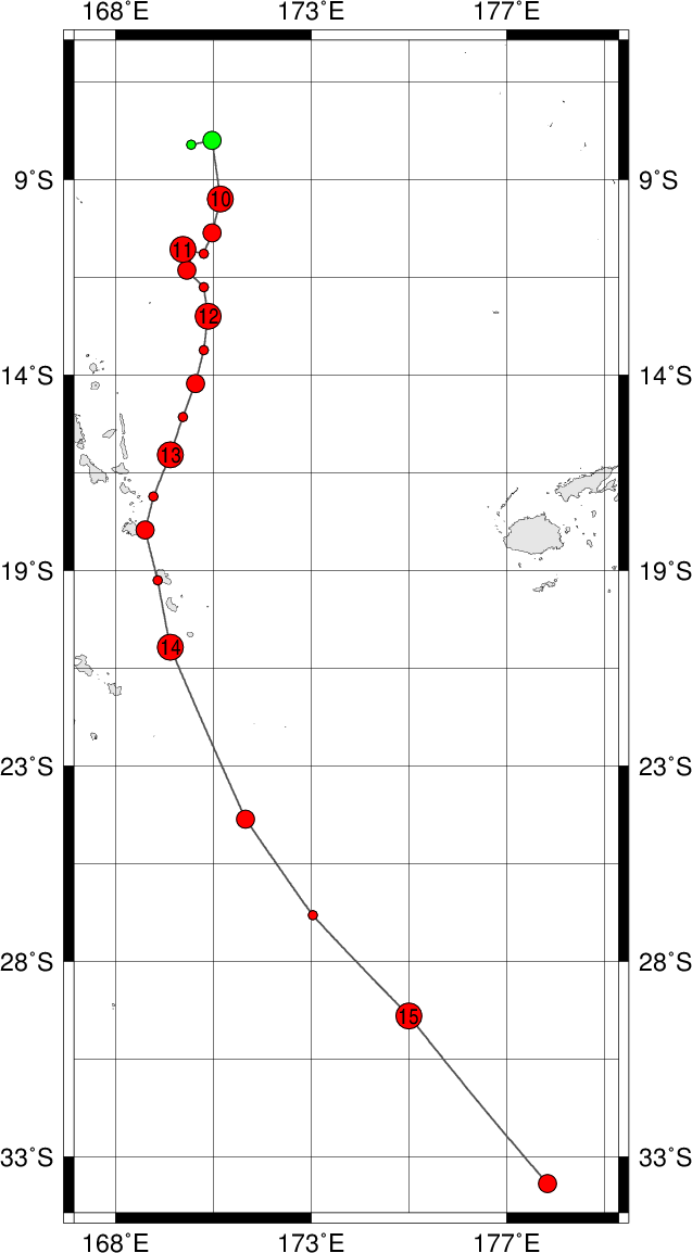 Tracking Chart of Cyclone PAM